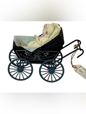 Renny’s Buggy a Tiny Treasure by Jan Hagara Porcelain Figurine Baby in Carriage
